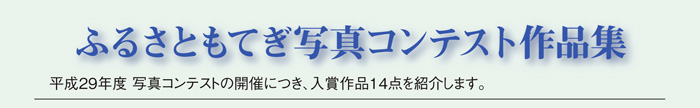 ふるさともてぎ写真コンテスト作品集　平成29年度写真コンテストの開催につき、入賞作品14点を紹介します。