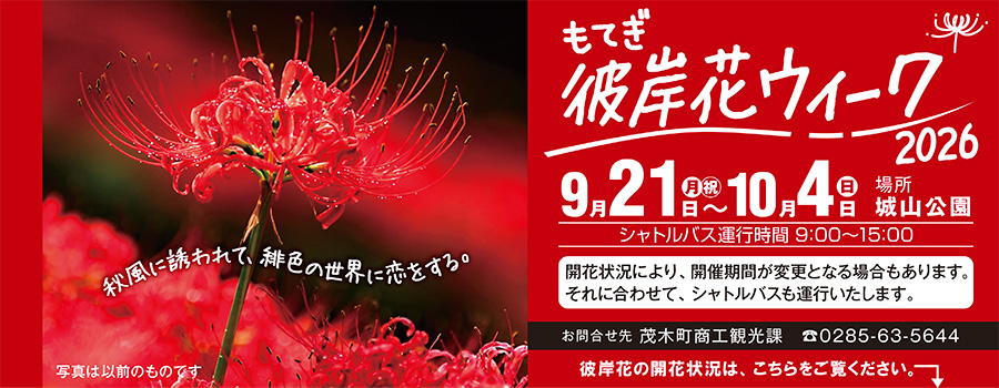 彼岸花ウィーク　開催期間は9月21日の月曜日から10月4日の日曜日まで